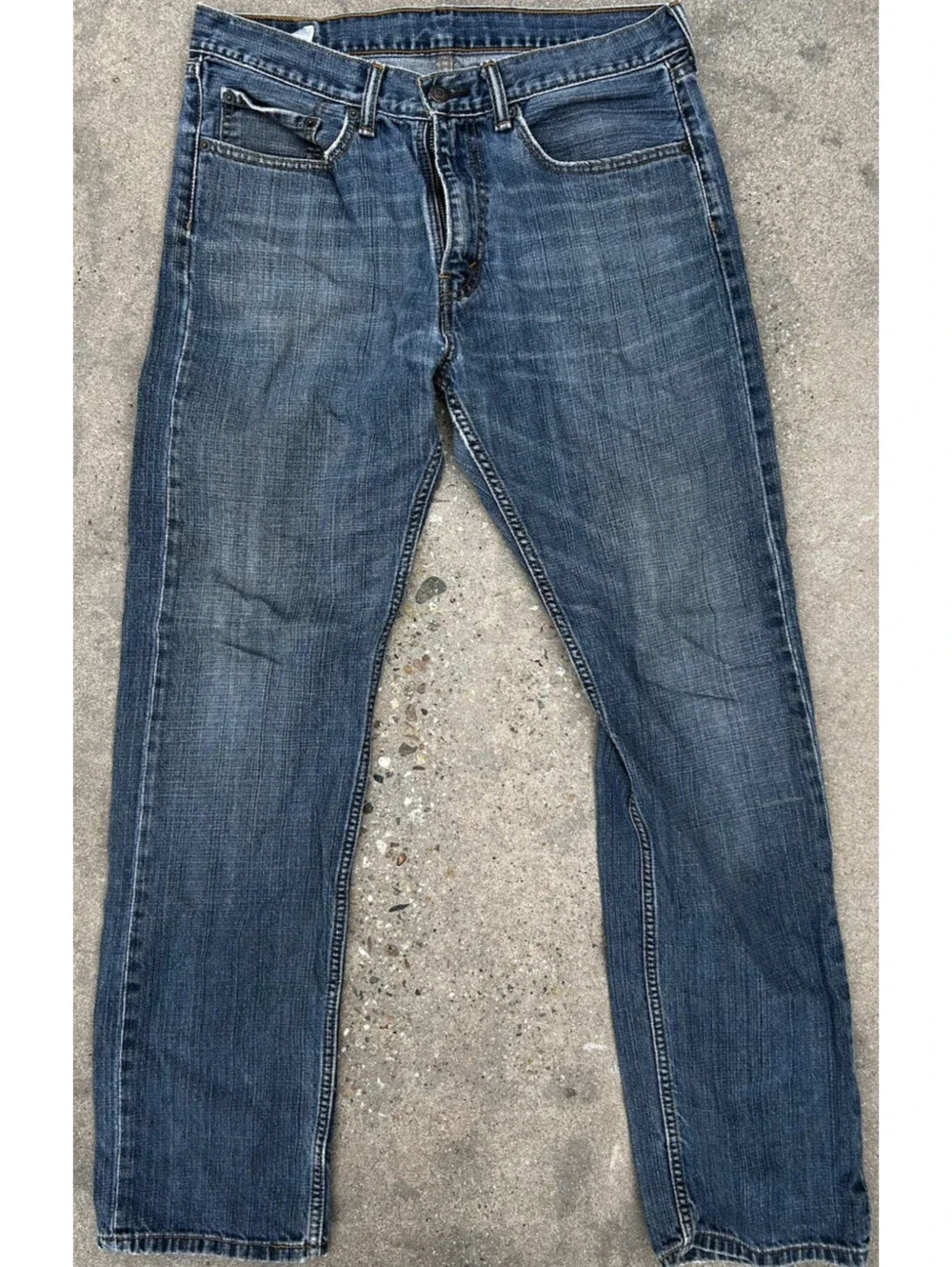 Levis 505 Mens Straight Fit Jeans Medium Wash Blue Denim 34x34 100 Cotton